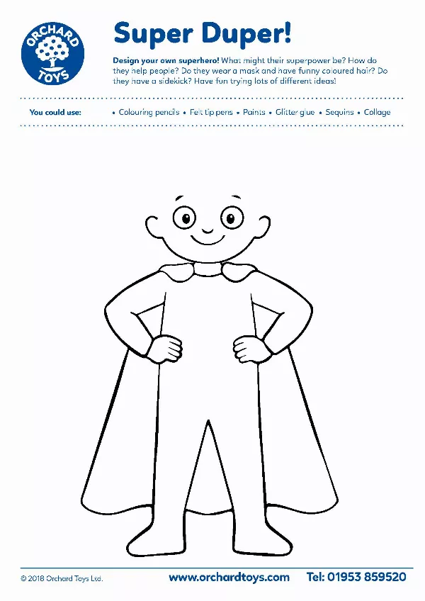 Design a SuperHero Activty Sheet